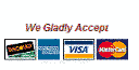 We Accept All Major Credit Cards