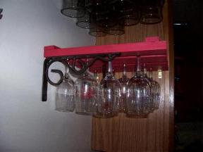 Custom Made Wall Hanging Bar Glass Rack