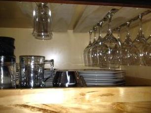 Adjustable Wine Glass Rack Set Mounted Inside A Pantry