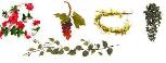 Artificial Flowers Fruits Vines and Grapes For Your Glass Rack