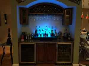 Finished Custom Under Cabinet Wine Glass Rack 53.75 x 9