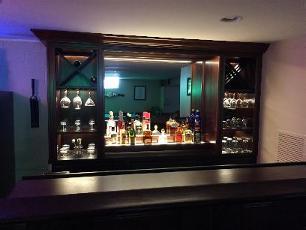 Adjustable Wine Glass Rack Sets Mounted Below Wine Racks At Bar Area