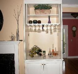 Custom Made Entertainment Center Wine Glass Rack After